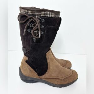 Allrounder by Mephisto Waterproof Hiking Boots Tall Leather Plaid Size 8